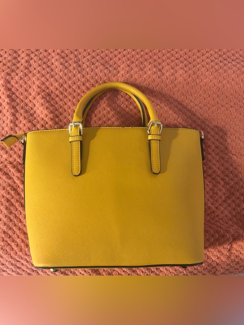Women's Yellow Structured Satchel Handbag